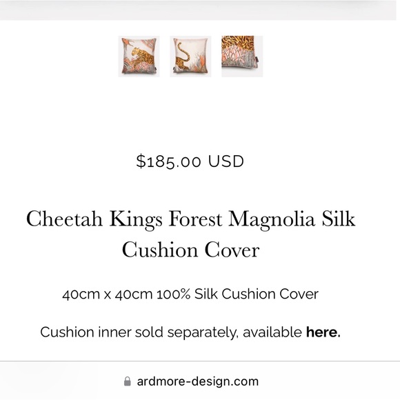 { Ardmore } - Cheetah Kings Forest Magnolia Silk Cushion Cover & Insert - Picture 4 of 6